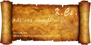 Kürti Csobán névjegykártya